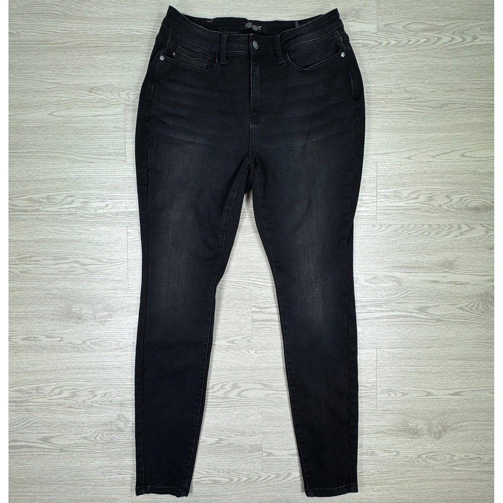 Judy Blue Women Jeans Skinny Fit Black 14W‎ High Rise Stretch Denim